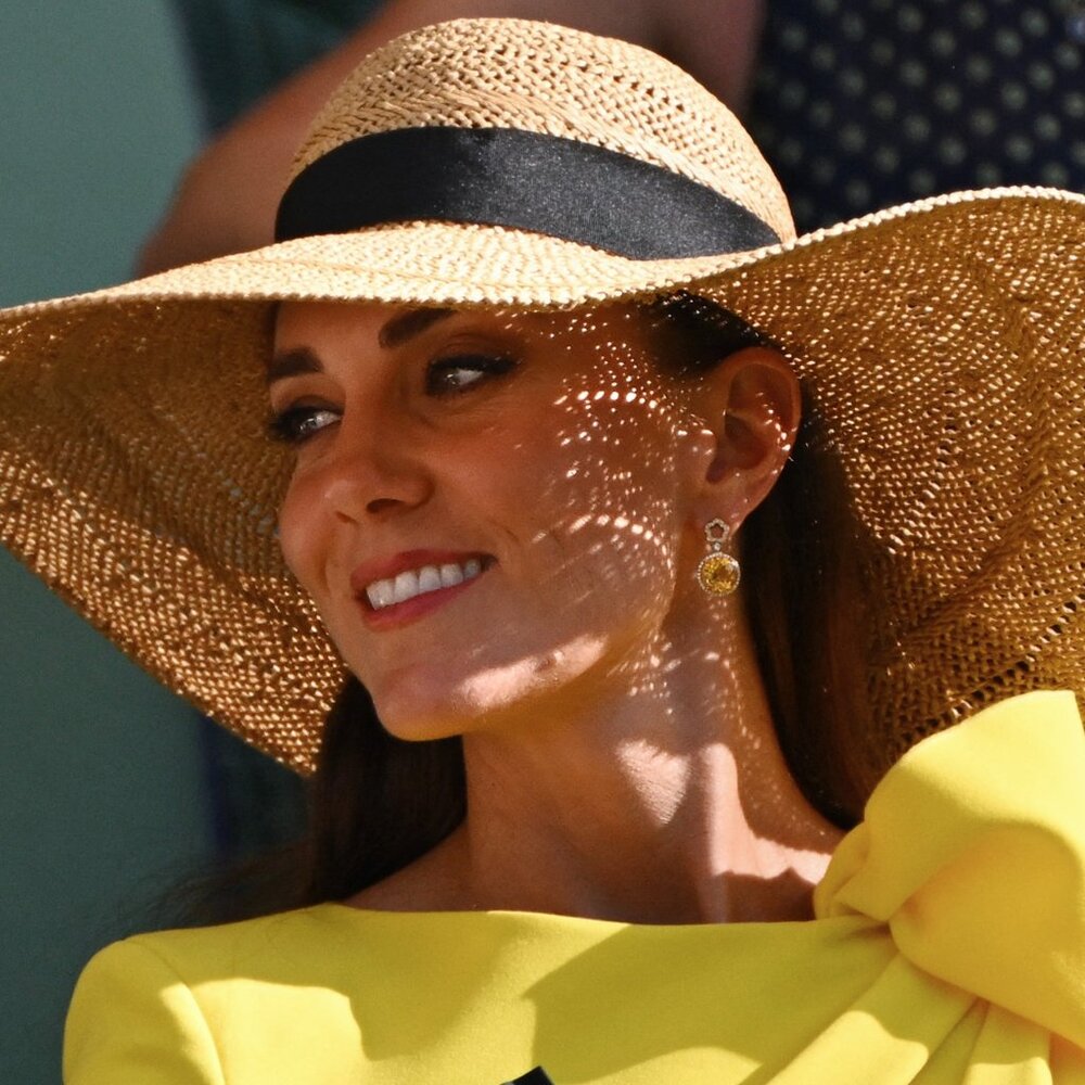 KATE MIDDLETON Saffron Straw Floppy Sun Hat LK Bennett BRAND NEW